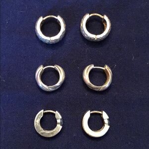 Set of Silver Clip Earrings